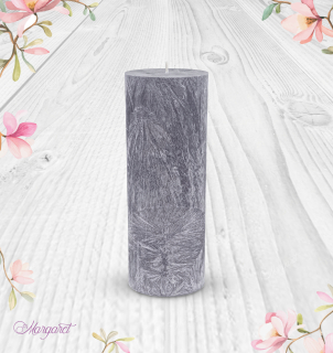 Svíčka Válec 2 (17 cm) – Černá / Opium Dream / Květinka